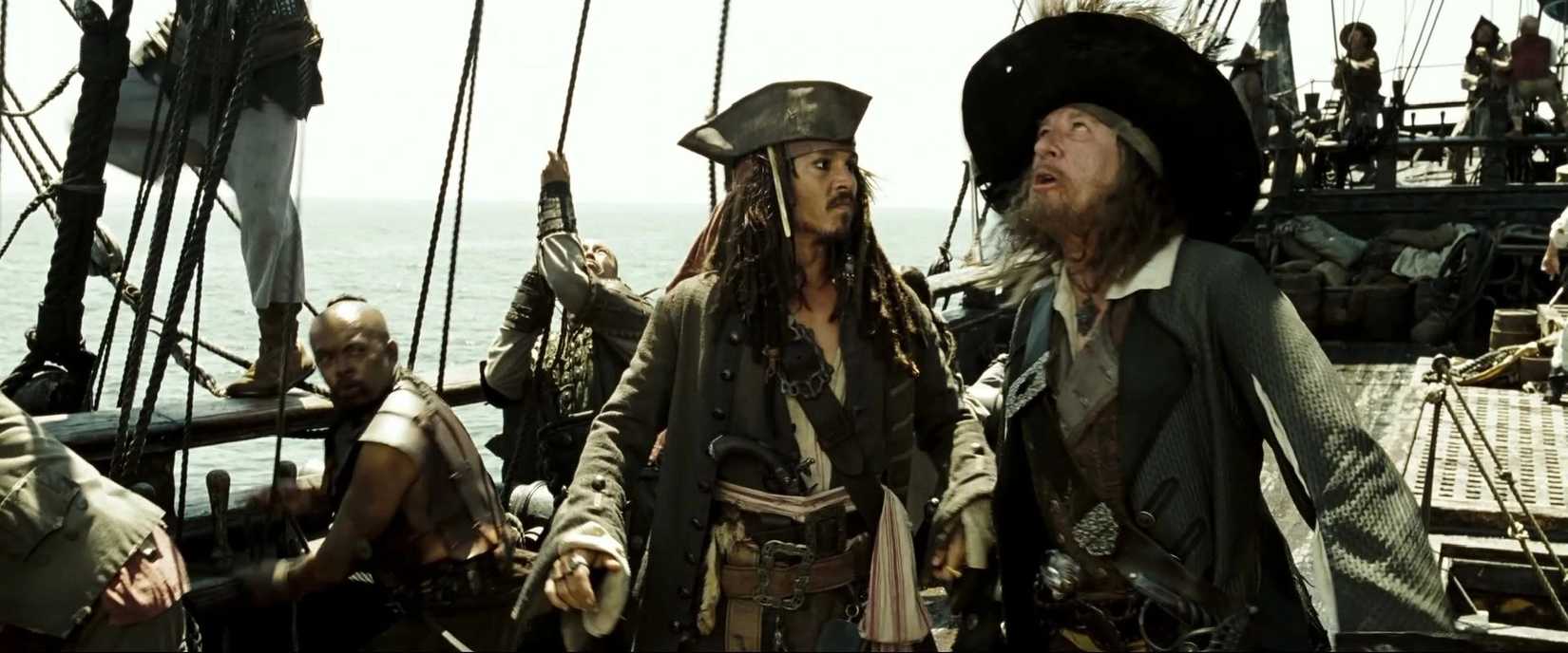 Jack Sparrow and Barbossa from Pirates of the Caribbean