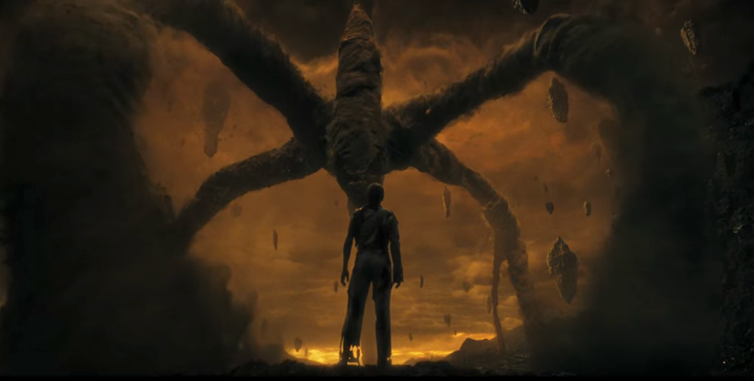 One standing in front of the Mind Flayer in the Upside Down