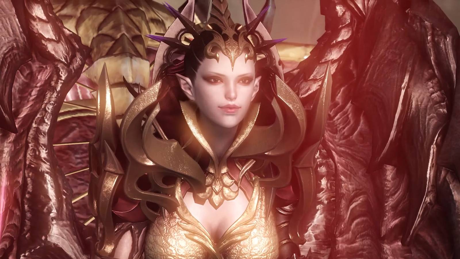 Lost Ark boss Vykas, a woman with massive bat wings and scales