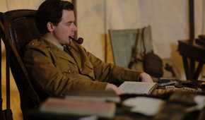 Jack Lowden smokes a pipe as Siegfried Sassoon in Benediction.