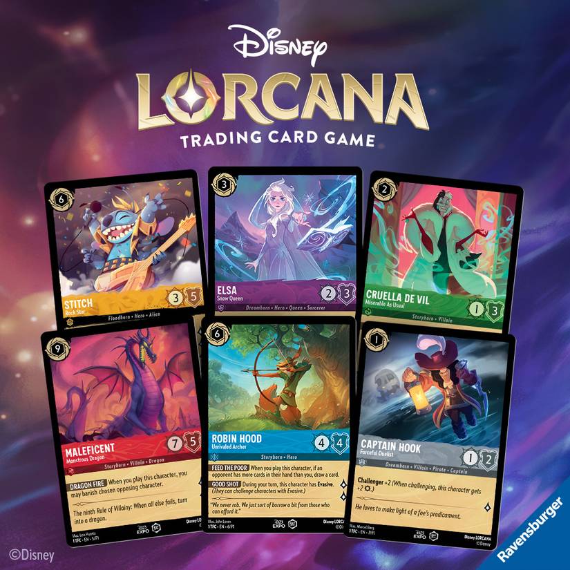 Preview cards for Disney Lorcana, the Mouse's answer to Magic, Pokmon