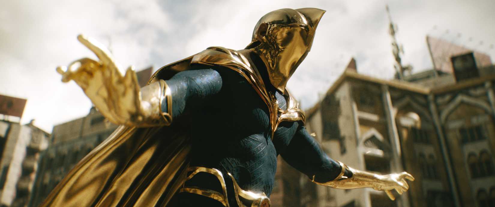 Doctor Fate soars above a city in Black Adam