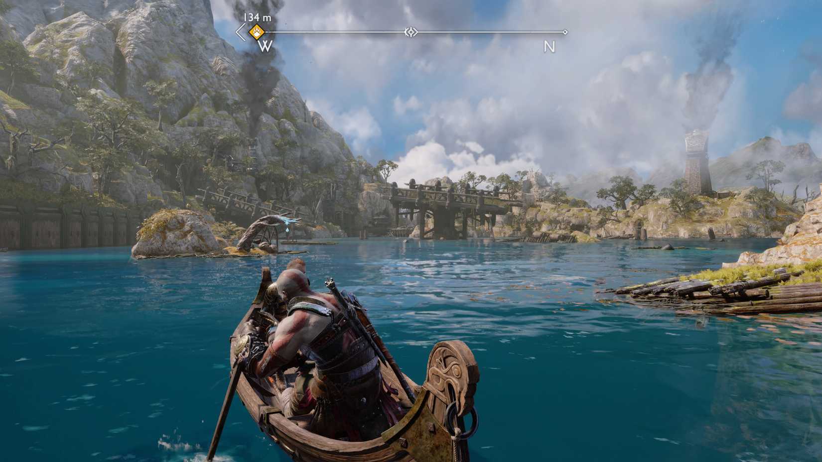10 Games That Are Way Too Long for Their Own Good 28 Kratos, Atreus, and Mimir travel Svartalfheim by boat in God of War Ragnarök