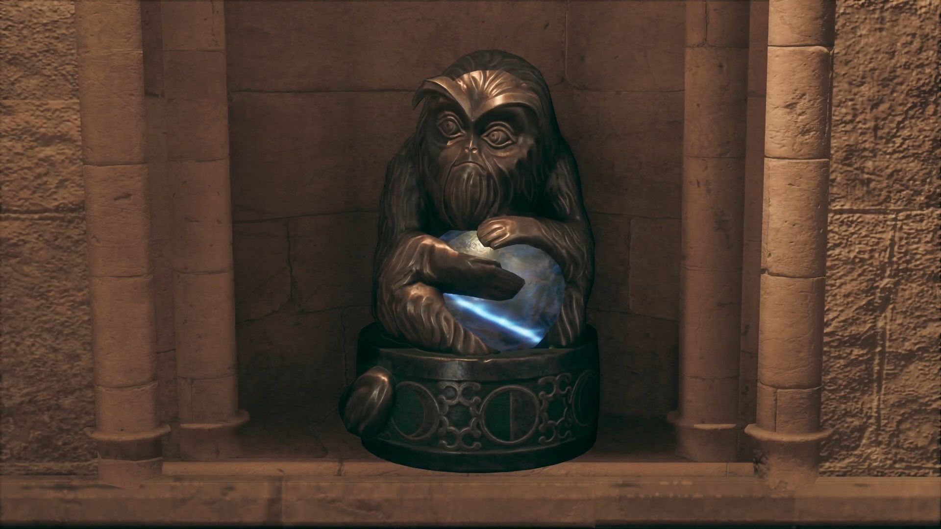 Estatua Demiguise dentro de Three Broomsticks en Hogwarts Legacy