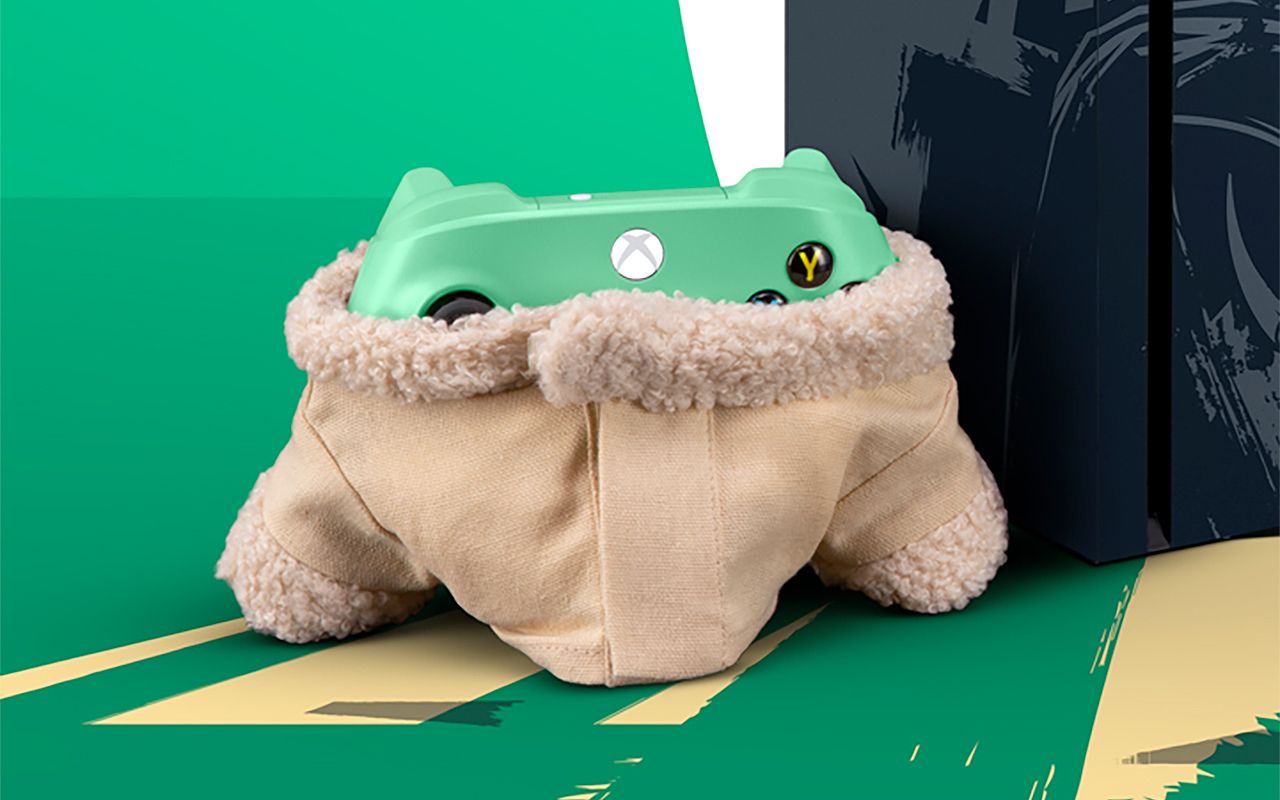 Baby Yoda Vinyl Sticker/Skin For Xbox One S Console & Remote Controller - XBS23