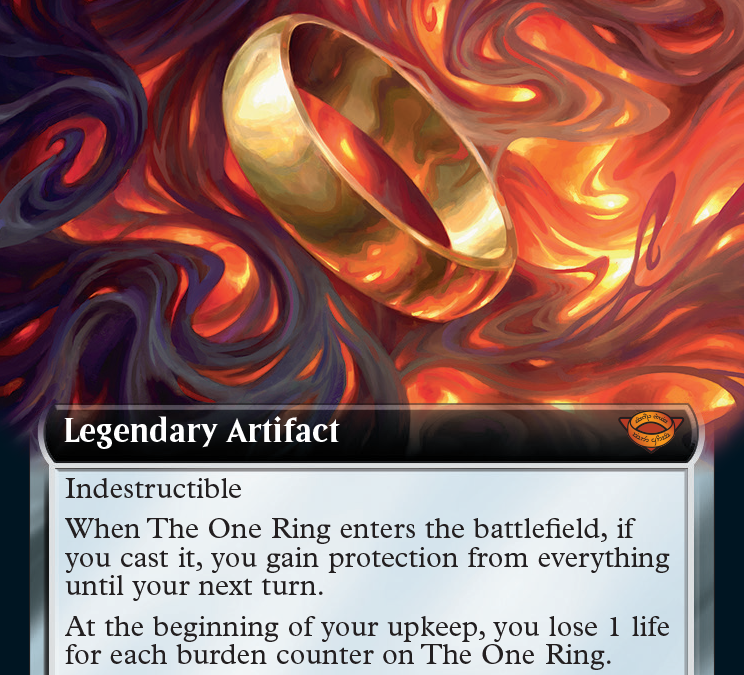 MTG's Lord of the Rings cards include an ultra-rare one-of-one One Ring MTG's Lord of the Rings cards include an ultra-rare one-of-one One Ring