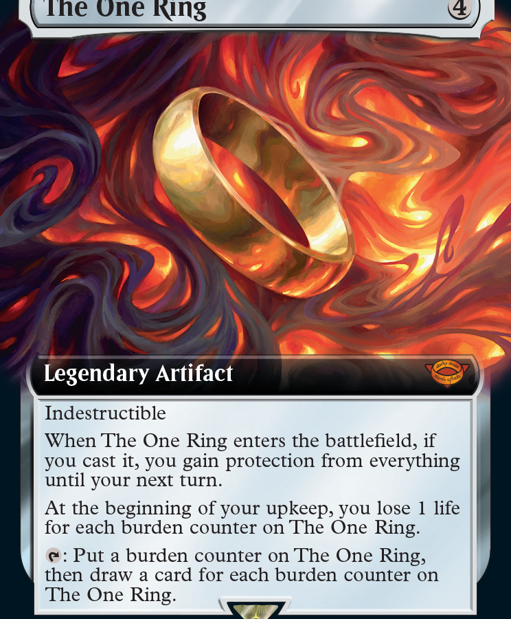 MTG's Lord of the Rings cards include an ultra-rare one-of-one One Ring MTG's Lord of the Rings cards include an ultra-rare one-of-one One Ring
