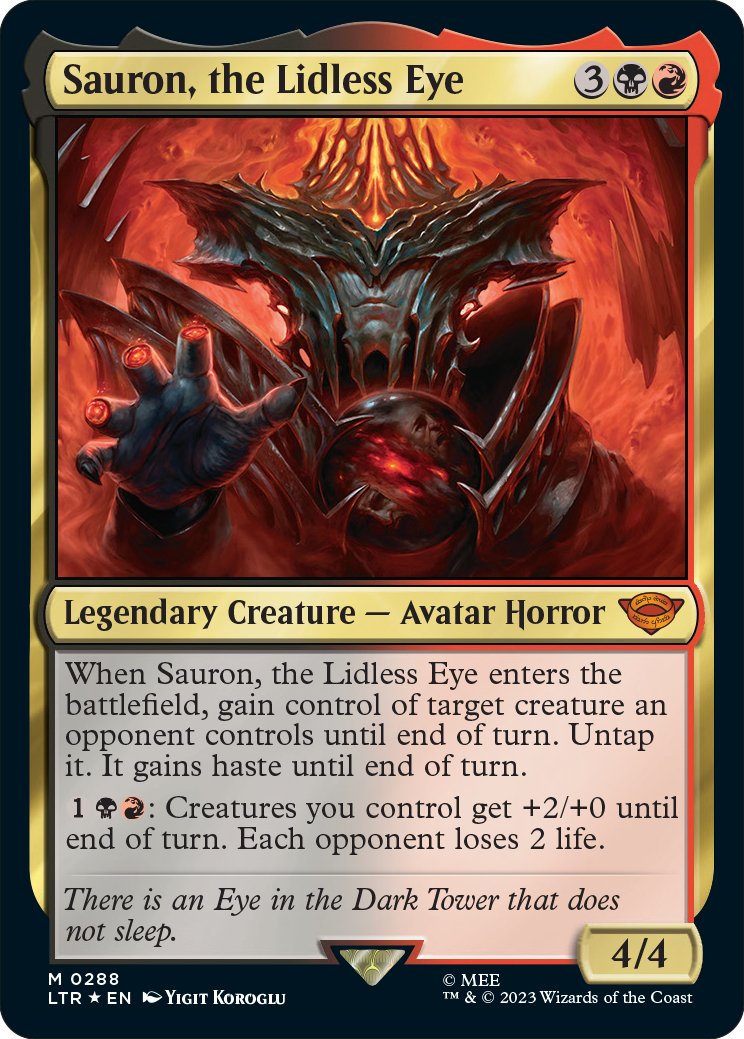 MTG's Lord of the Rings cards include an ultra-rare one-of-one One Ring MTG's Lord of the Rings cards include an ultra-rare one-of-one One Ring