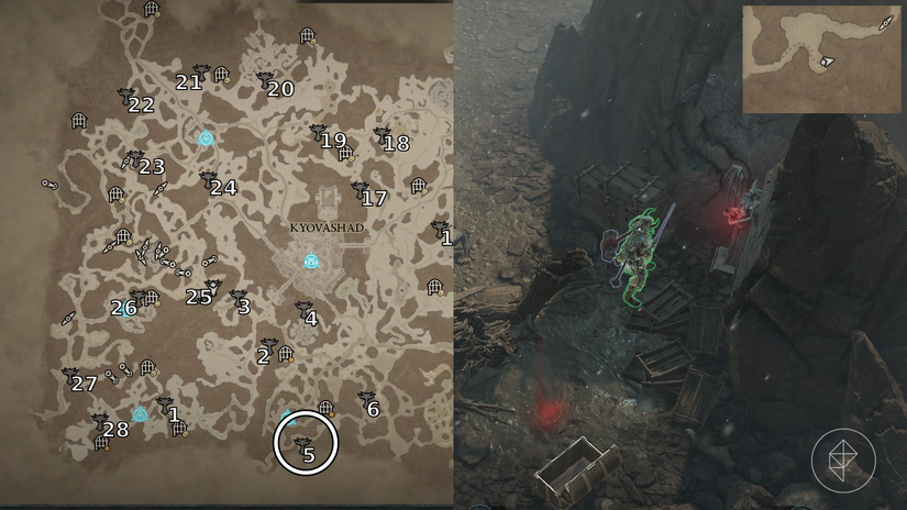 All Fractured Peaks Altar of Lilith locations and map in Diablo 4