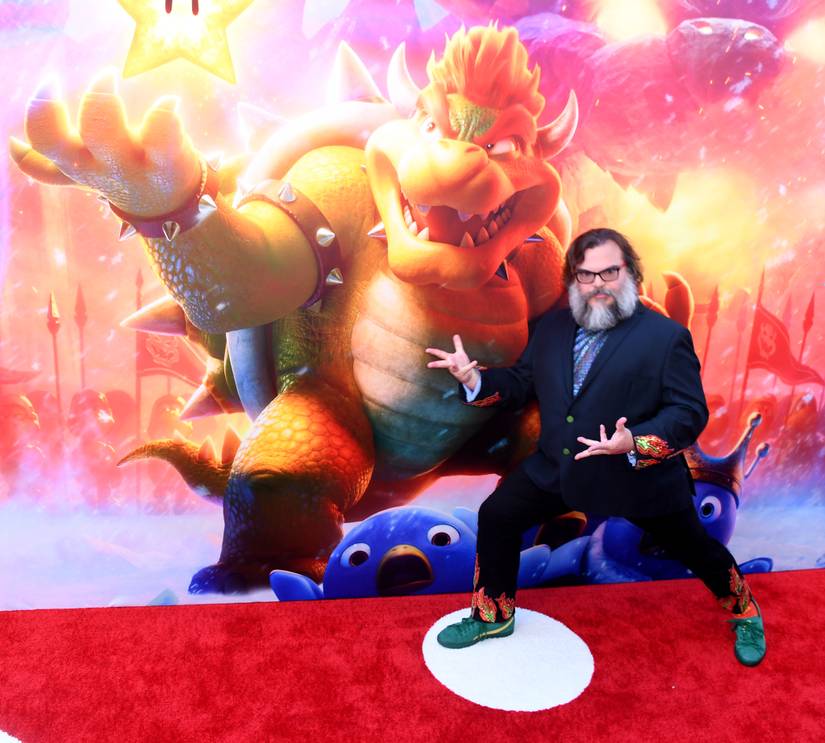 jack black dressed as bowser Jack Black's Bold Sacrifices at Super Mario Galaxy Premiere
