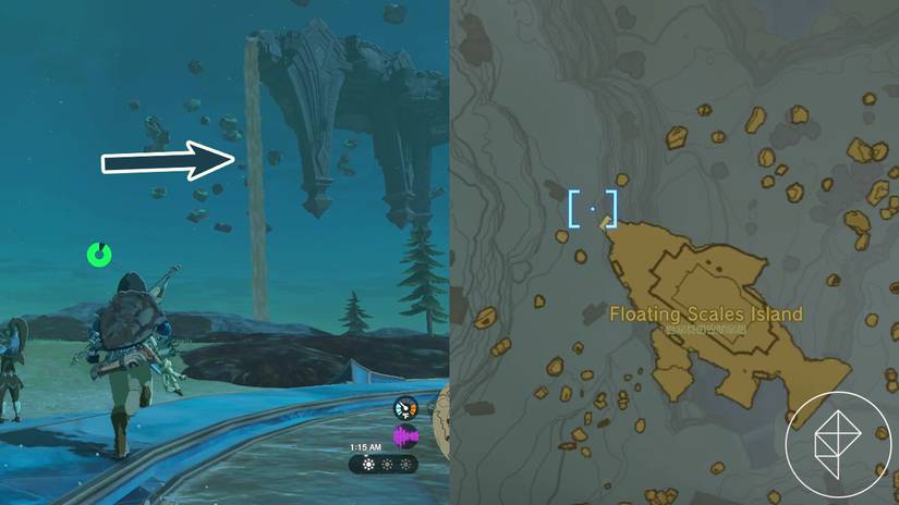 ‘Watery bridge’, Land of the Sky Fish location in Tears of the Kingdom