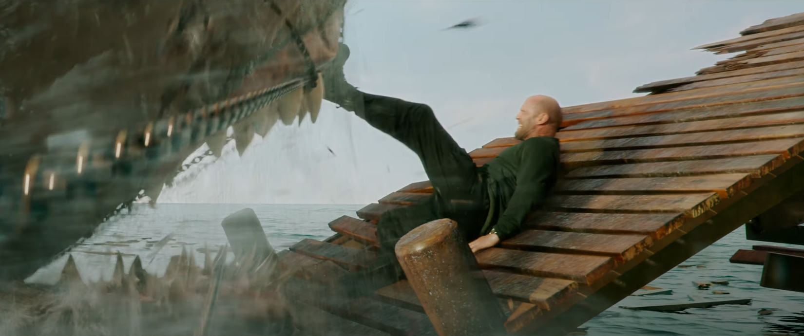 Jason Statham kicks a megalodon in The Meg 2