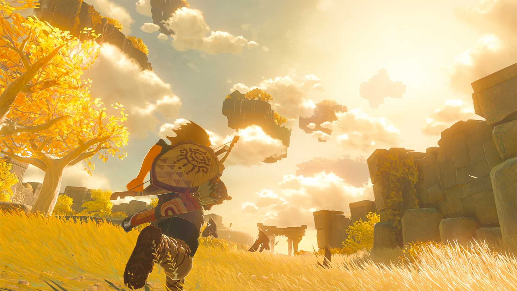  Tears of the Kingdom, with the camera angled toward islands floating in the sky