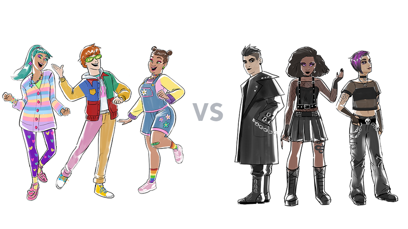Sims 4 voters will choose new kit: Rainbow Core or Goth Fashion?