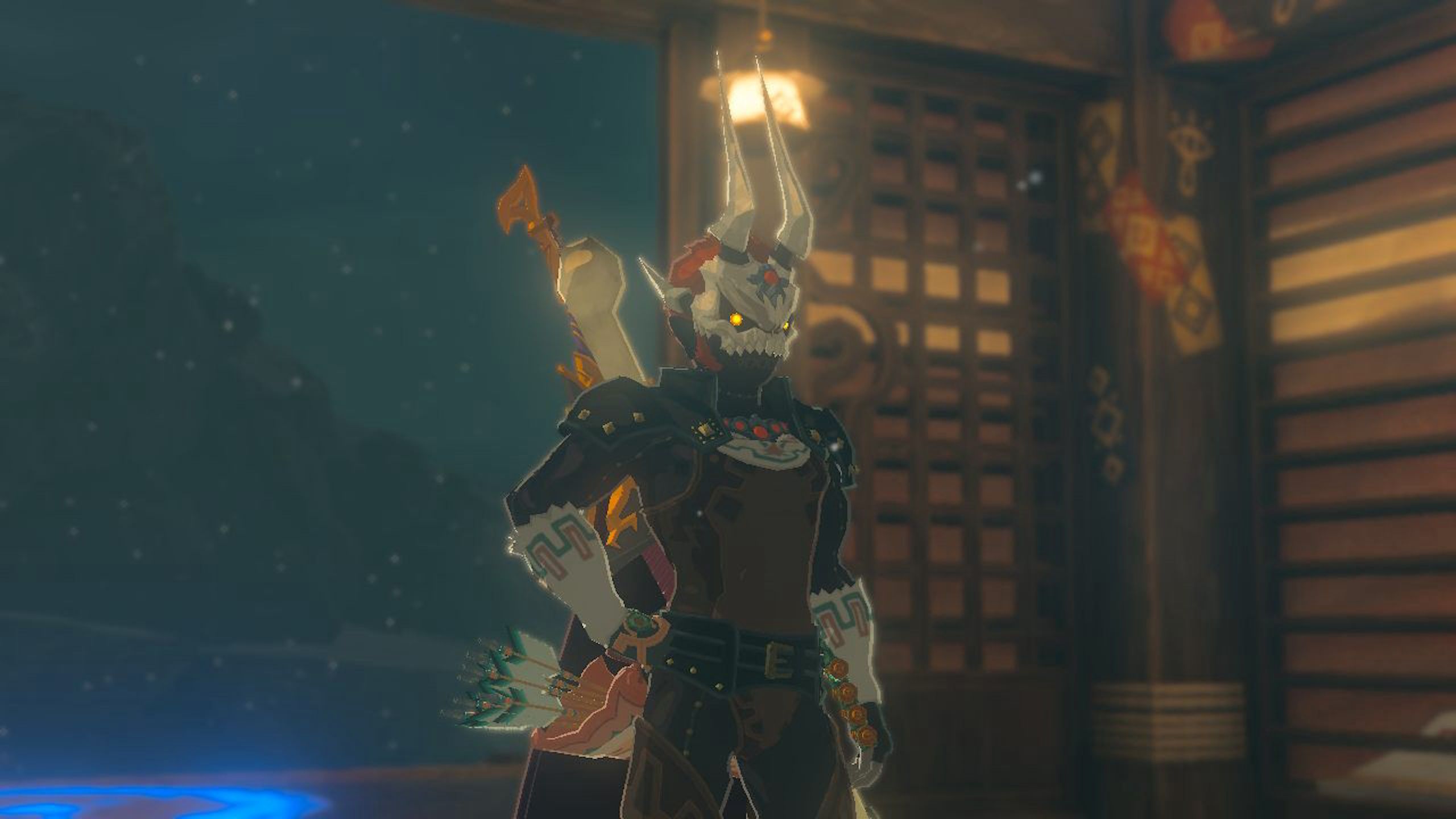 Link wears the Evil Spirit Armor in Zelda Tears of the Kingdom.