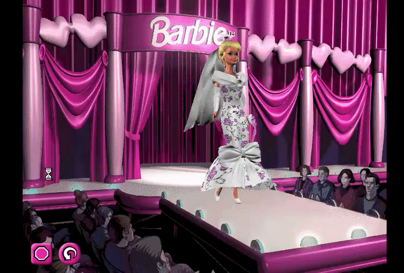 barbie dress up game 2000s A-line Satin Modest Wedding Dress with Long Sleeves – loveangeldress main image 0