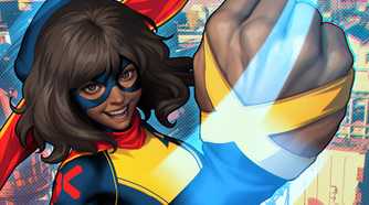 Ms. Marvel in her new costume with mutant X detailing on the cover of Ms. Marvel: The New Mutant #1 (2023).