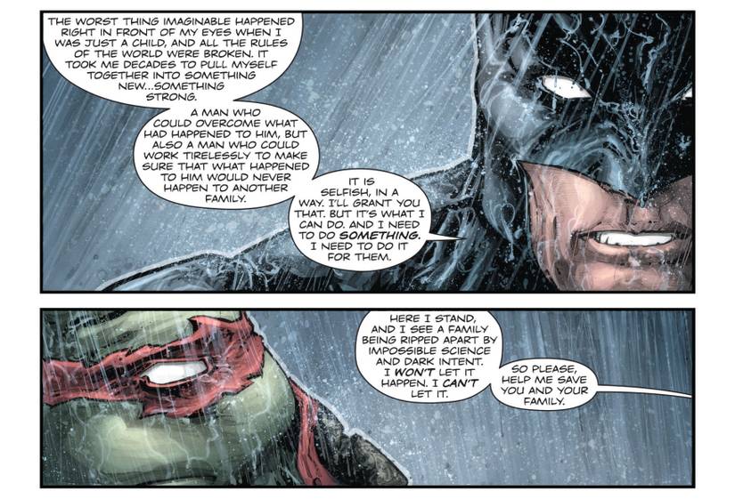 Why Batman showed Raphael from Ninja Turtles where his parents died
