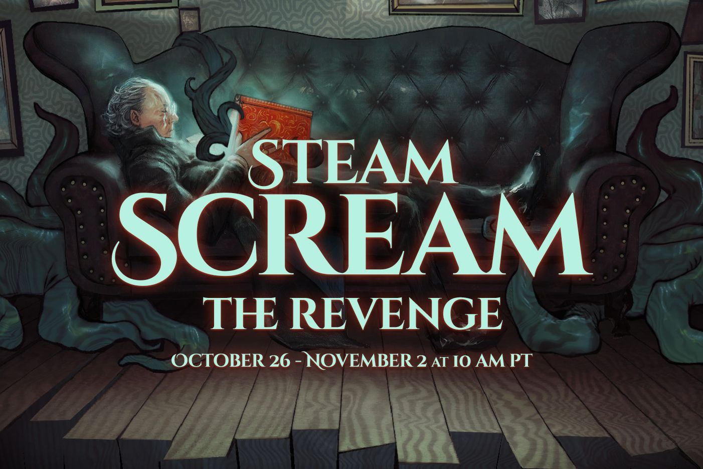 An illustration of Steam’s Scream The Revenge deal event, with the dates and times that it’s running until. It ends Nov. 2 at 10am Pacific.