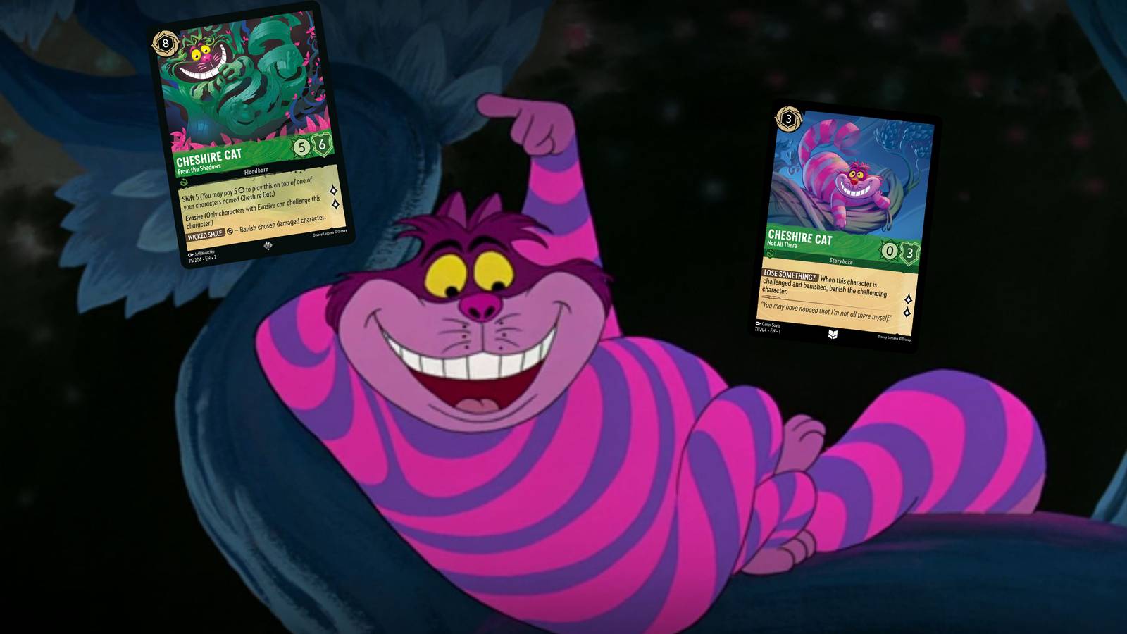 A very happy unbirthday to Disney Lorcana's second Cheshire Cat card A very happy unbirthday to Disney Lorcana's second Cheshire Cat card