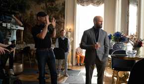 David Ayer directs Jason Statham on the set of The Beekeeper