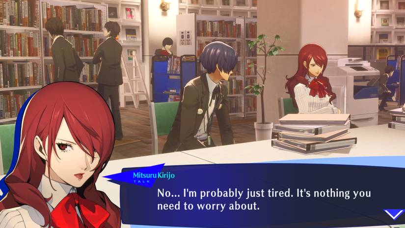 The main character talks to Mitsuru to advance the Empress arcana social link in Persona 3 Reload.