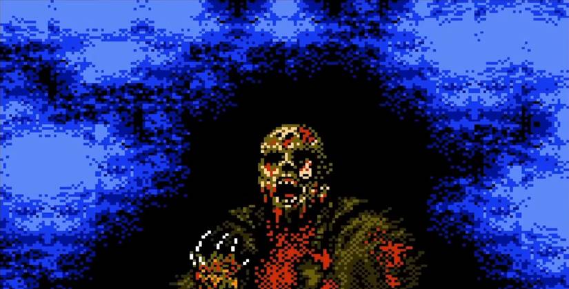 Mr. Yamamura decays into a skeleton in a scene from the Sweet Home video game