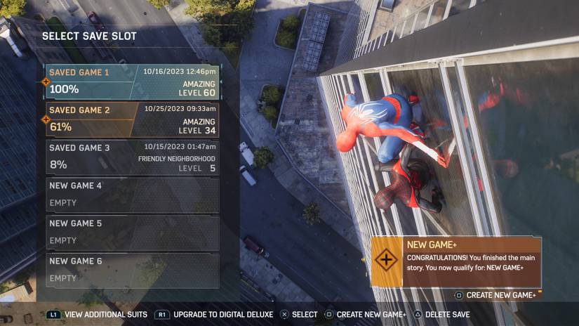 How to start New Game Plus in Spider-Man 2