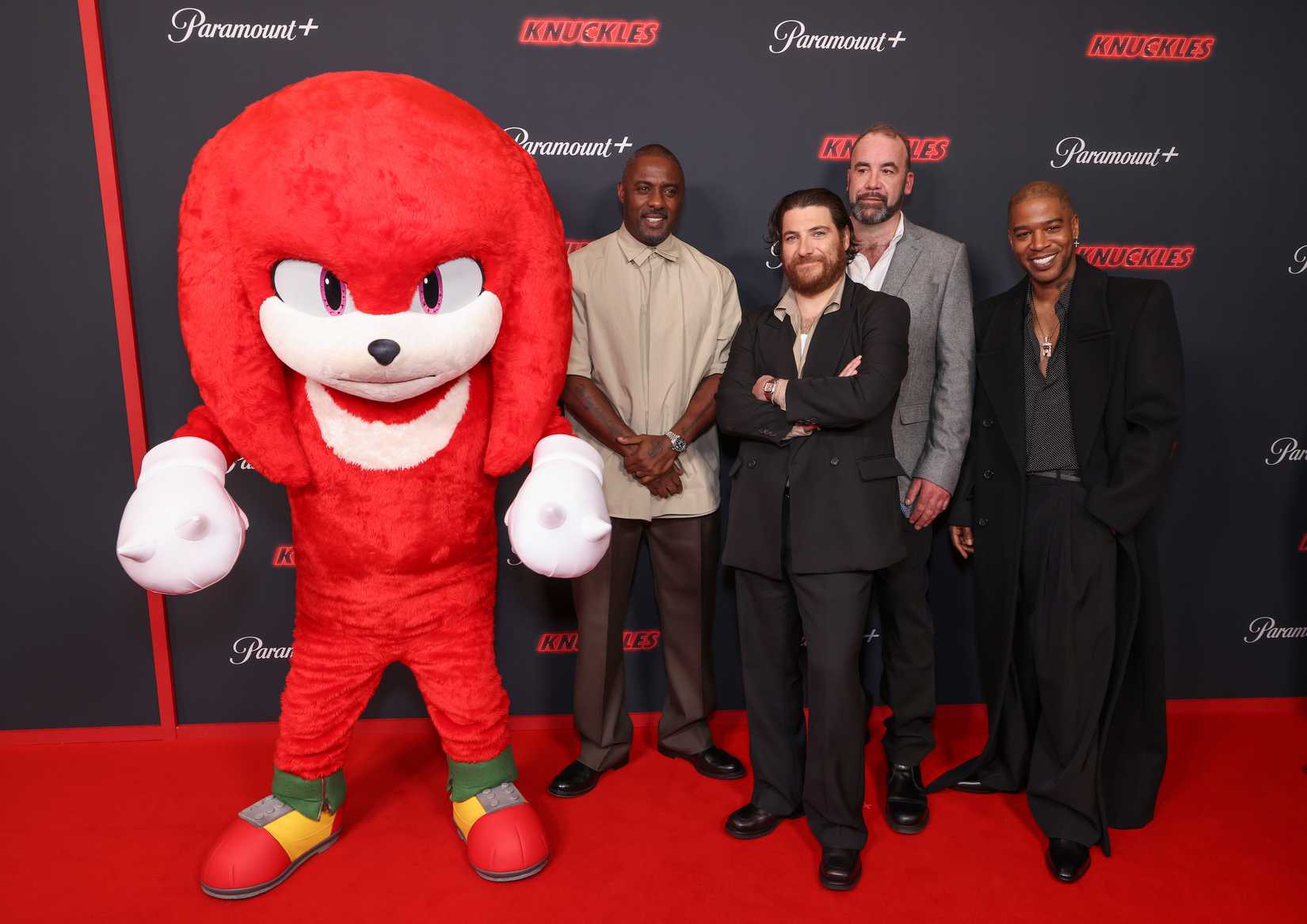 Knuckles looked stressed out at Idris Elba’s Knuckles premiere