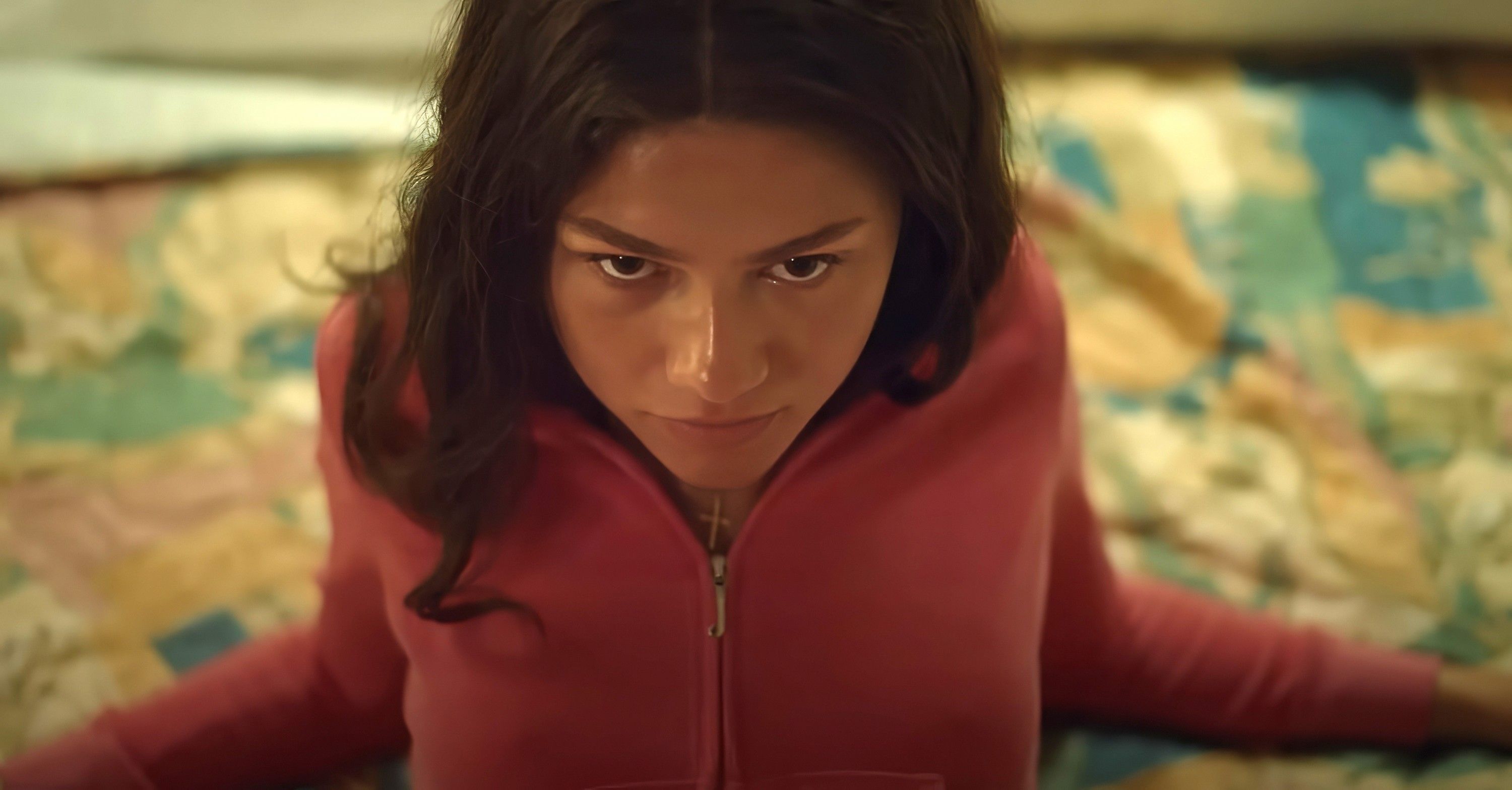 Zendaya in a dramatic and intimate moment from Challengers