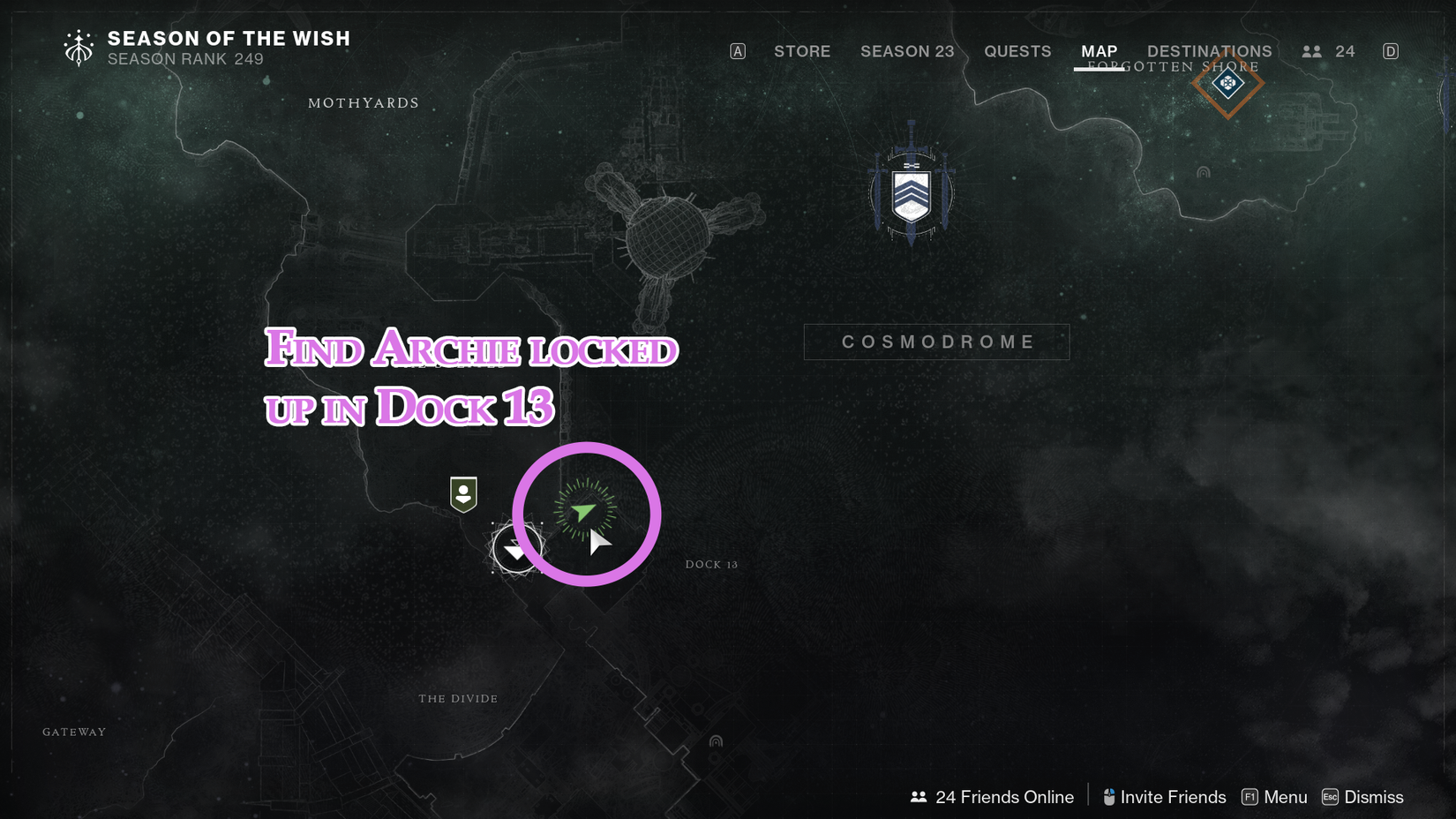 Where to find Archie in the Cosmodrome in Destiny 2