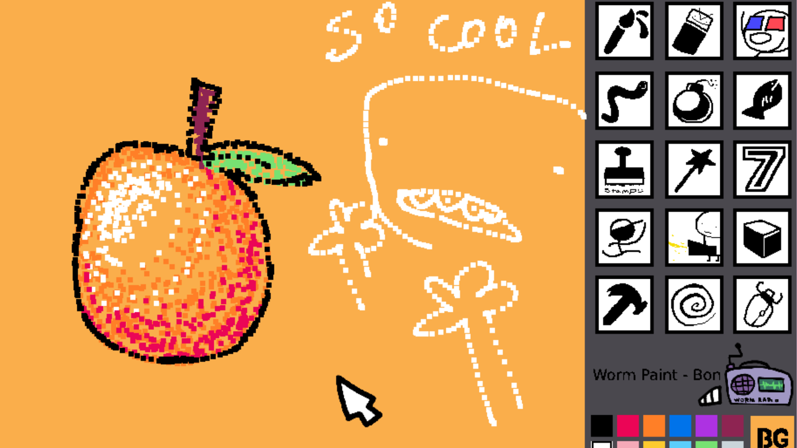 Worm Paint is the only art program with full worm functionality