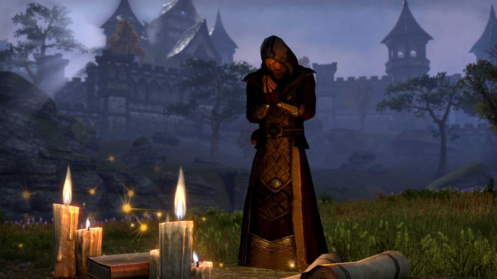 a druid praying in Elder Scrolls Online