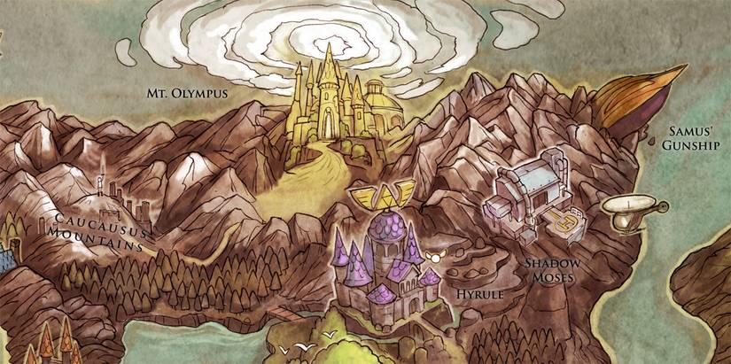 Three-foot-by-two-foot illustration details 100 game locales in one ...