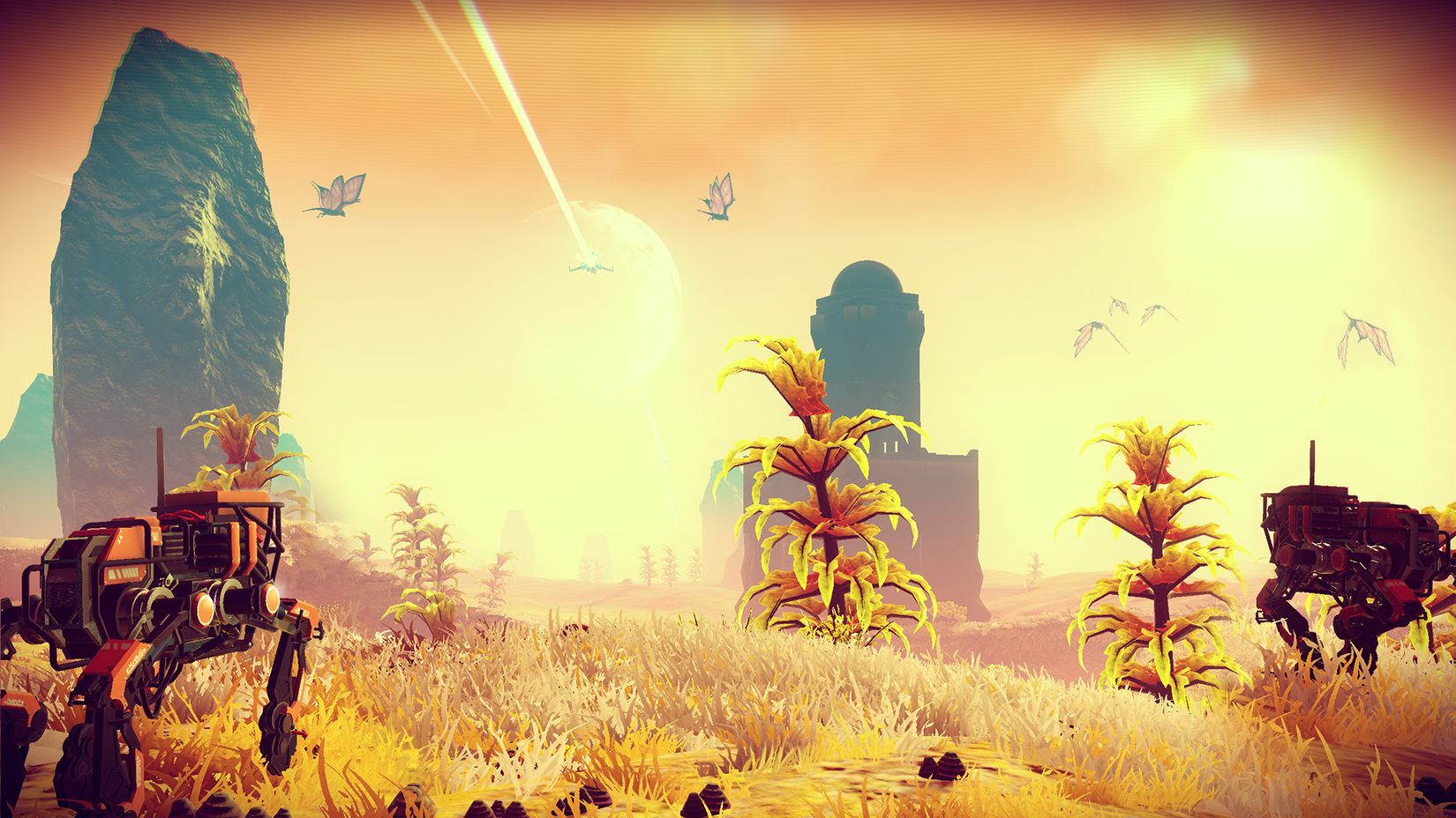No Man's Sky plants and Sentinels