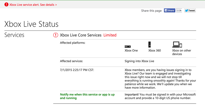 Xbox Live experiencing sign-in issues (update)