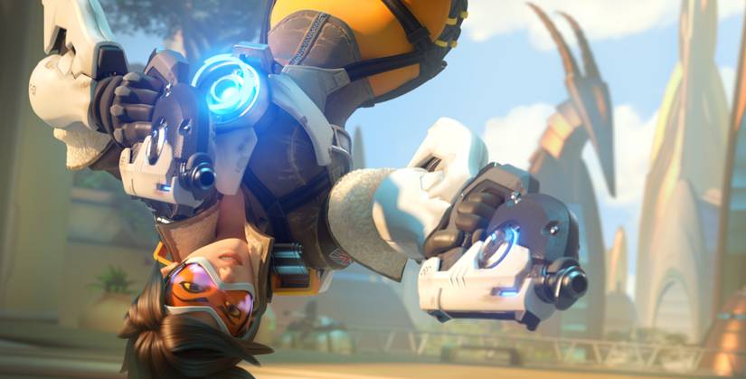 Overwatch - Tracer hanging upside down