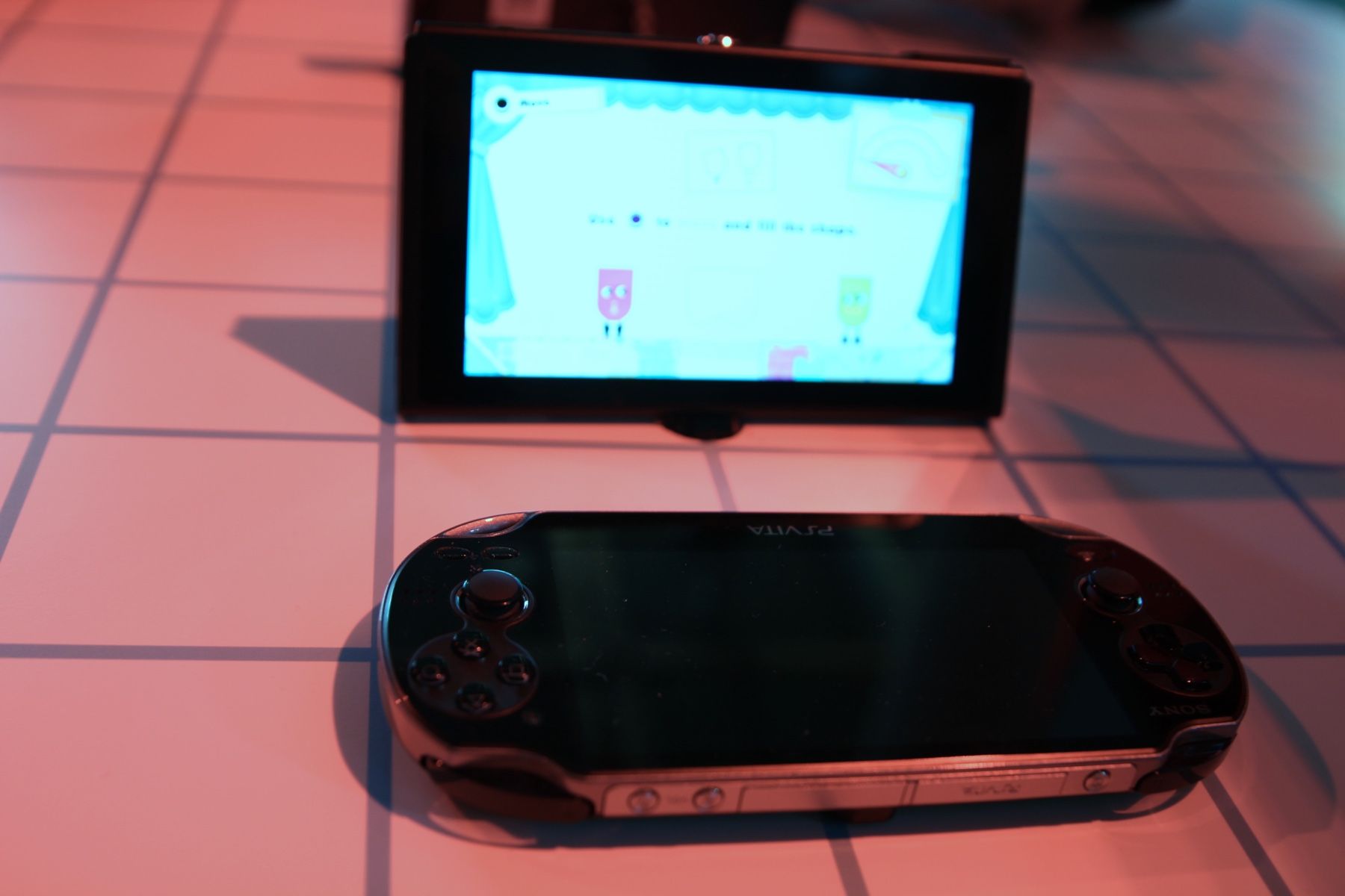 Here's the Nintendo Switch next to the Wii U GamePad, a 3DS
