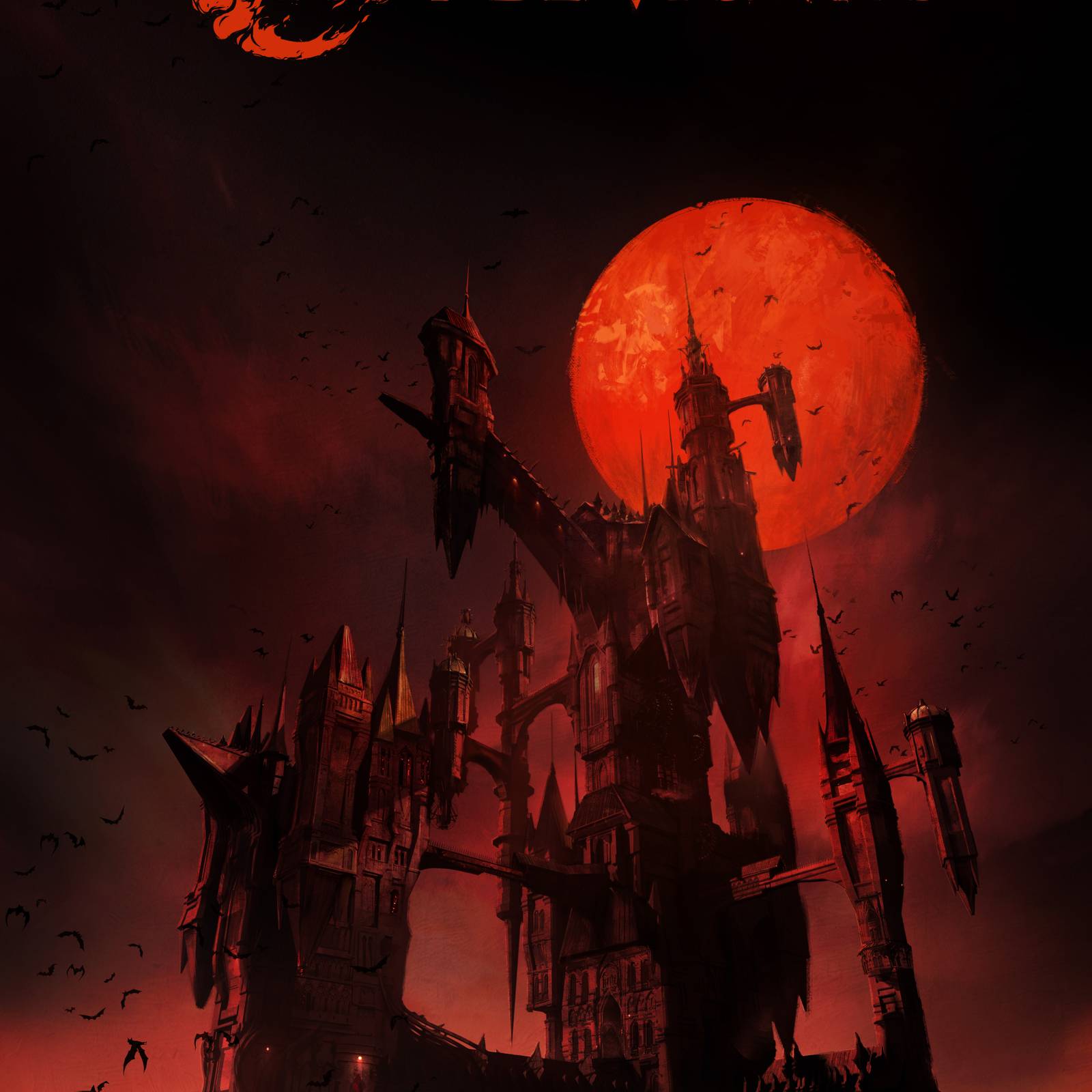 Netflix's Castlevania series gets a poster teasing Dracula's Castle, image size:1600x1600
