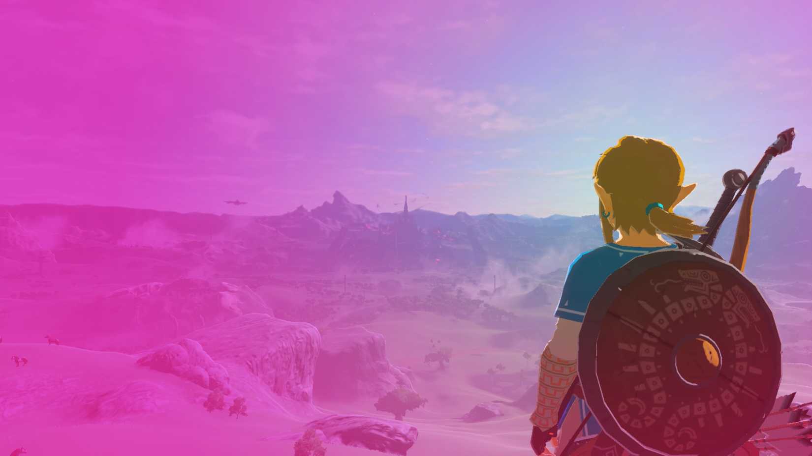 Link surveying the vast, untamed wilderness of Hyrule