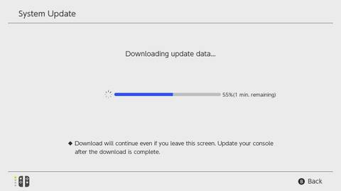 Nintendo Switch day-one update takes less than a minute to download