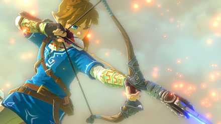 Link aiming an arrow in The Legend of Zelda: Breath of the Wild