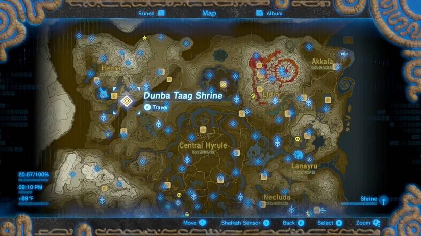 Zelda: Breath of the Wild guide: Dunba Taag shrine location, treasure ...