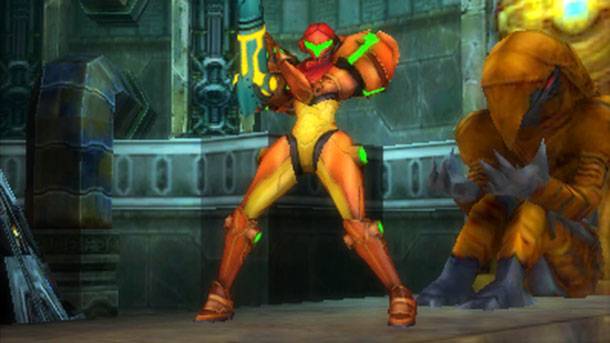Samus poses in Metroid: Samus Returns.