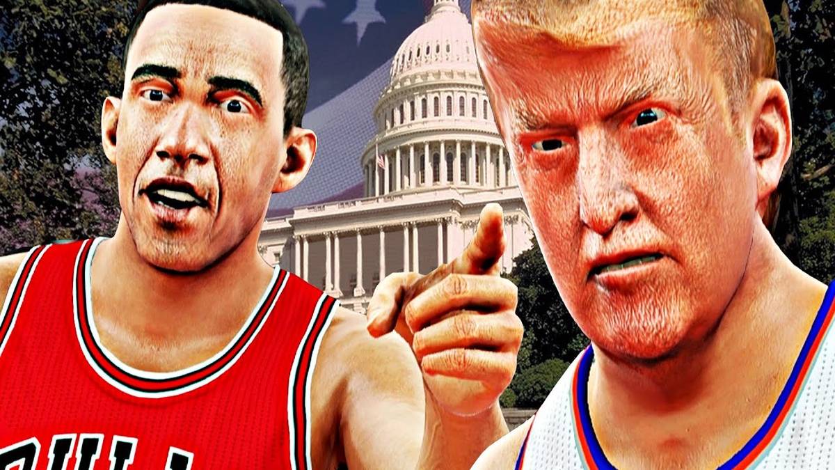 Watch Obama and Trump go one-on-one in NBA 2K17