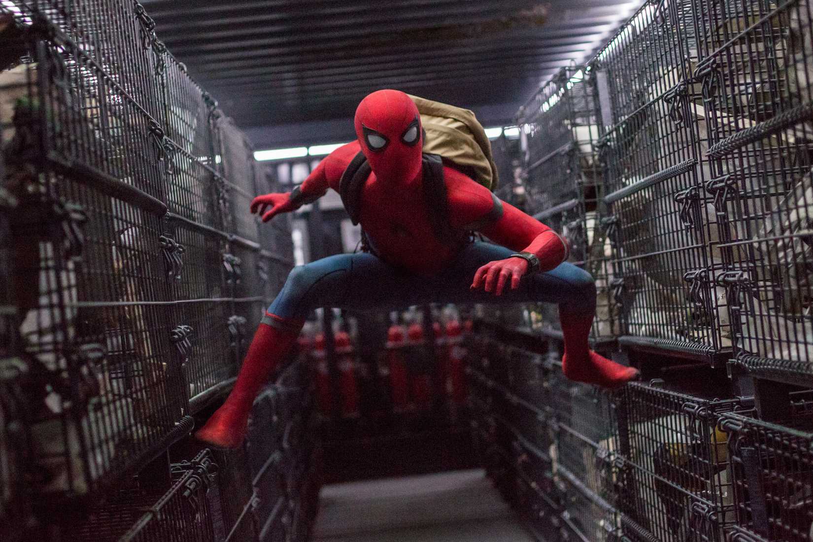  Homecoming - Spider-Man inside a truck with cages