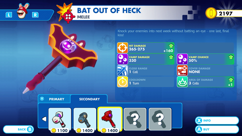 Mario + Rabbids Kingdom Battle weapons guide