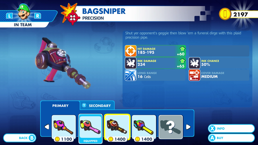 Mario + Rabbids Kingdom Battle weapons guide