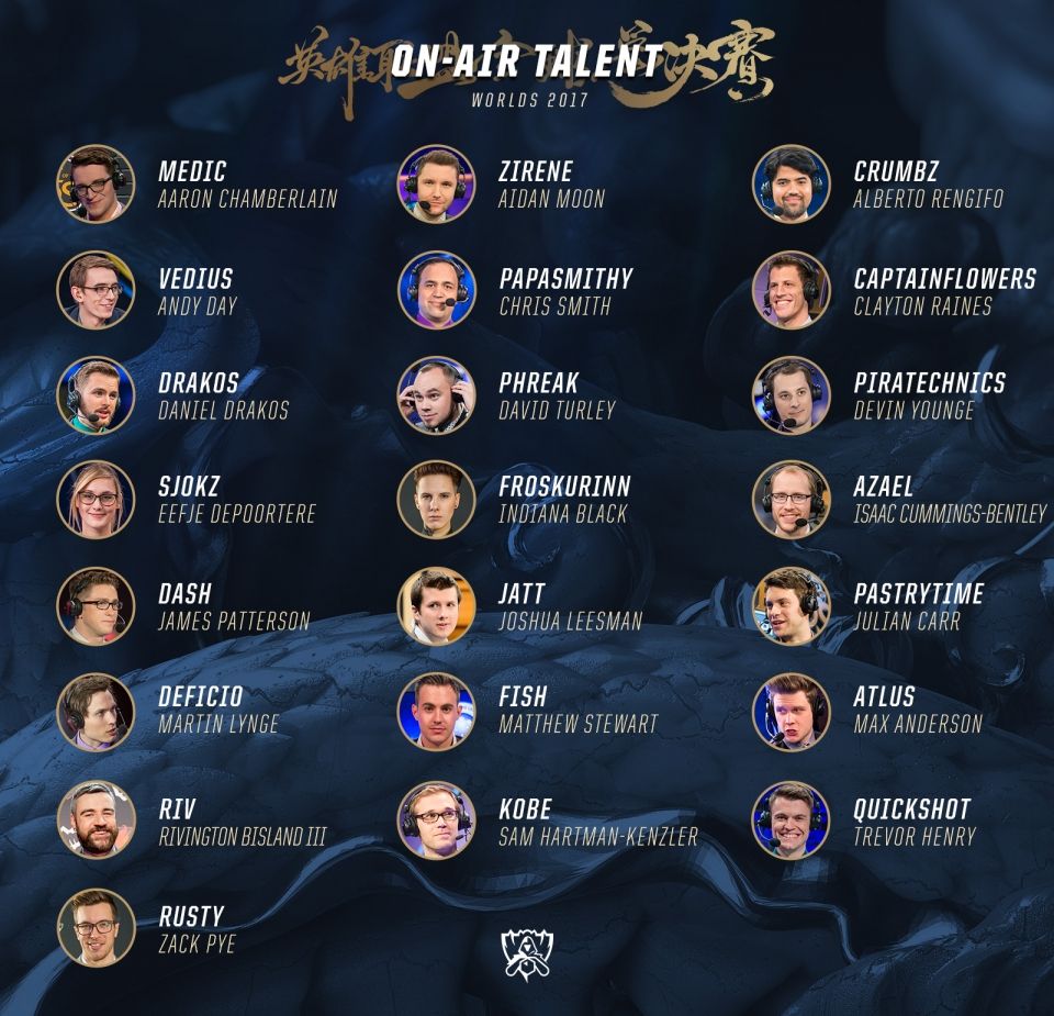 2017 League of Legends World Championship on-air team announced
