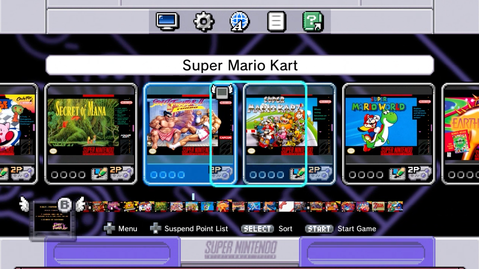 These are the SNES Classic Edition’s menus